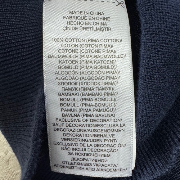 Polo Ralph Lauren V Neck Sweater Pima Cotton Mens XL Navy Blue Classic READ - Picture 4 of 9
